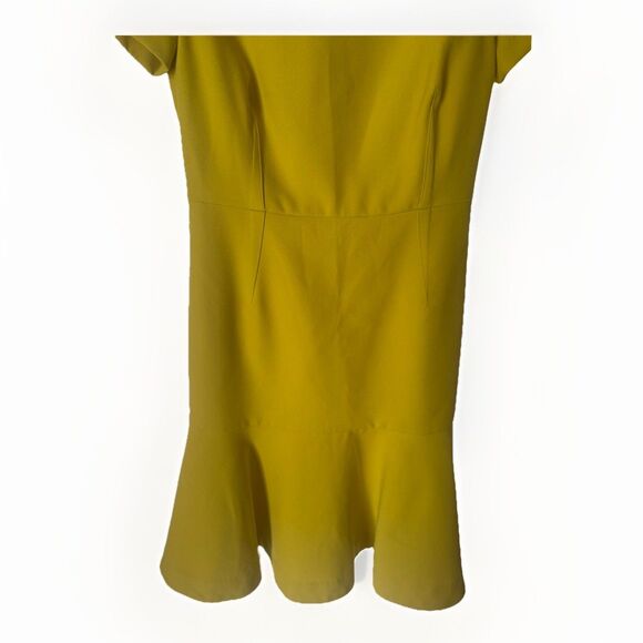 Banana Republic Flounce Dress Yellow SIZE 4 Fit And Flare - Picture 4 of 8